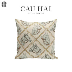 Vỏ Gối Canvas White Pegasus 45.-VỎ GỐI-CẬU HAI HOME DECOR