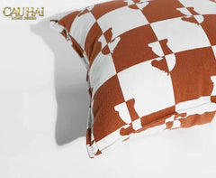 Vỏ Gối Cavalier Checkerboard Ébène Brun Art Cushion 45-VỎ GỐI-CẬU HAI HOME DECOR