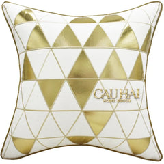 Vỏ Gối Cotton Gold Mosaic Pyramid 50-VỎ GỐI-CẬU HAI HOME DECOR