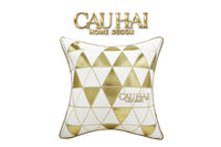Vỏ Gối Cotton Gold Mosaic Pyramid 50-VỎ GỐI-CẬU HAI HOME DECOR