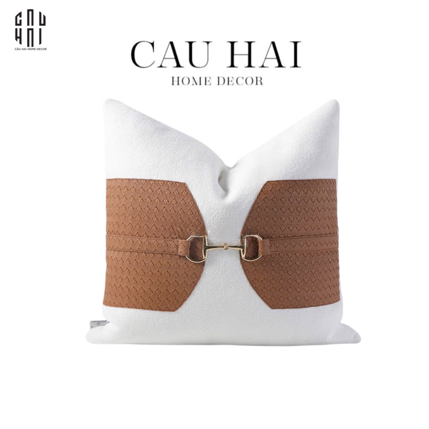 VỎ GỐI DA DẬP NỔI CHAINE D'ANCRE - CẬU HAI HOME DECOR