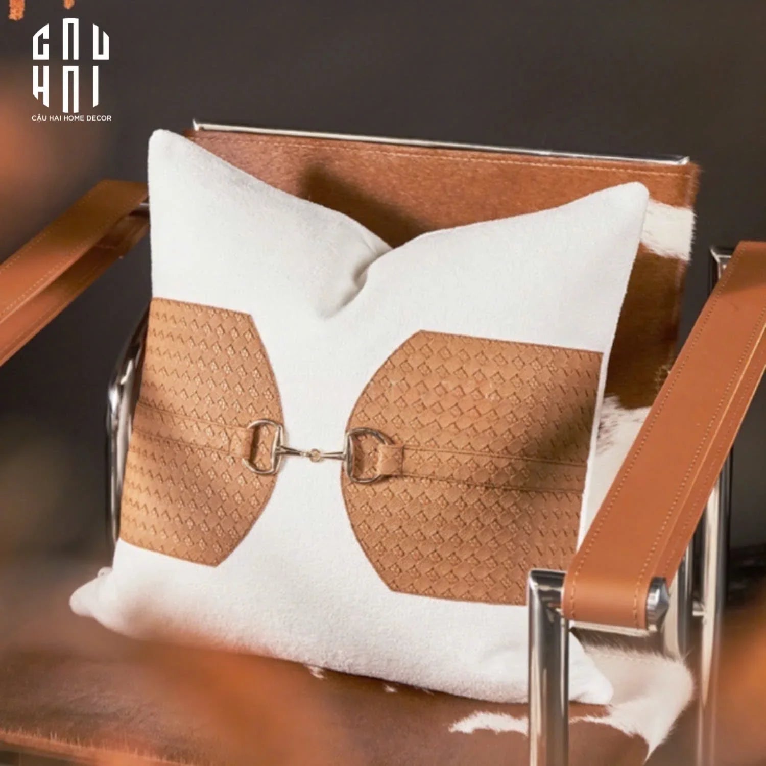 VỎ GỐI DA DẬP NỔI CHAINE D'ANCRE