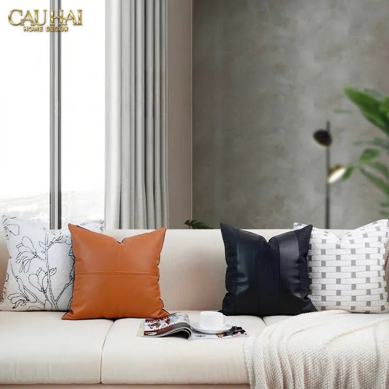 Vỏ Gối Da Darknight Intrecciato 45-VỎ GỐI-CẬU HAI HOME DECOR