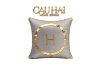 Vỏ Gối Da Lux Leather Graphite Golden Orion 45-VỎ GỐI-CẬU HAI HOME DECOR