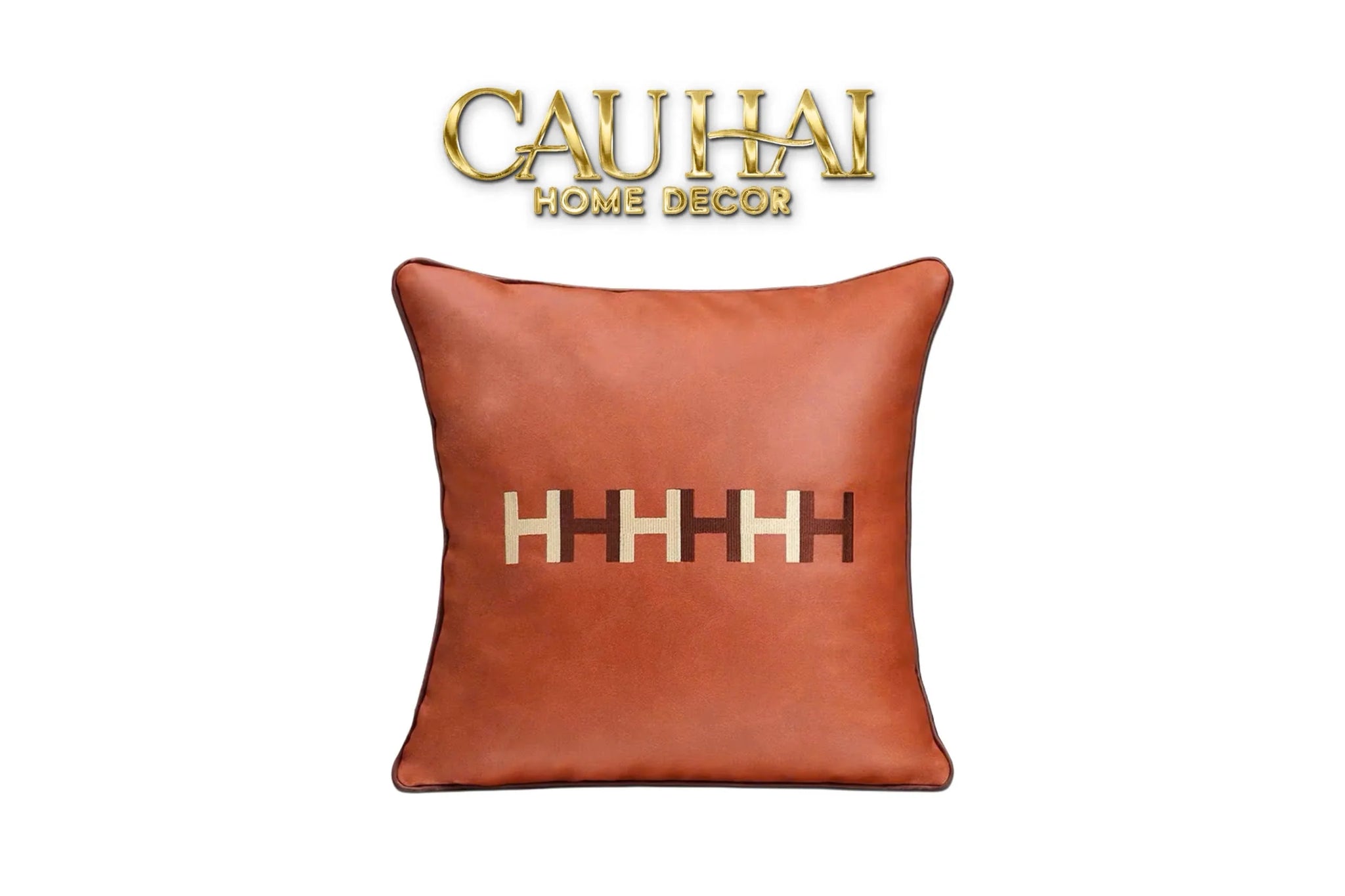 Vỏ Gối Da Lux Leather Terra Signature Penta H 45-CẬU HAI HOME DECOR