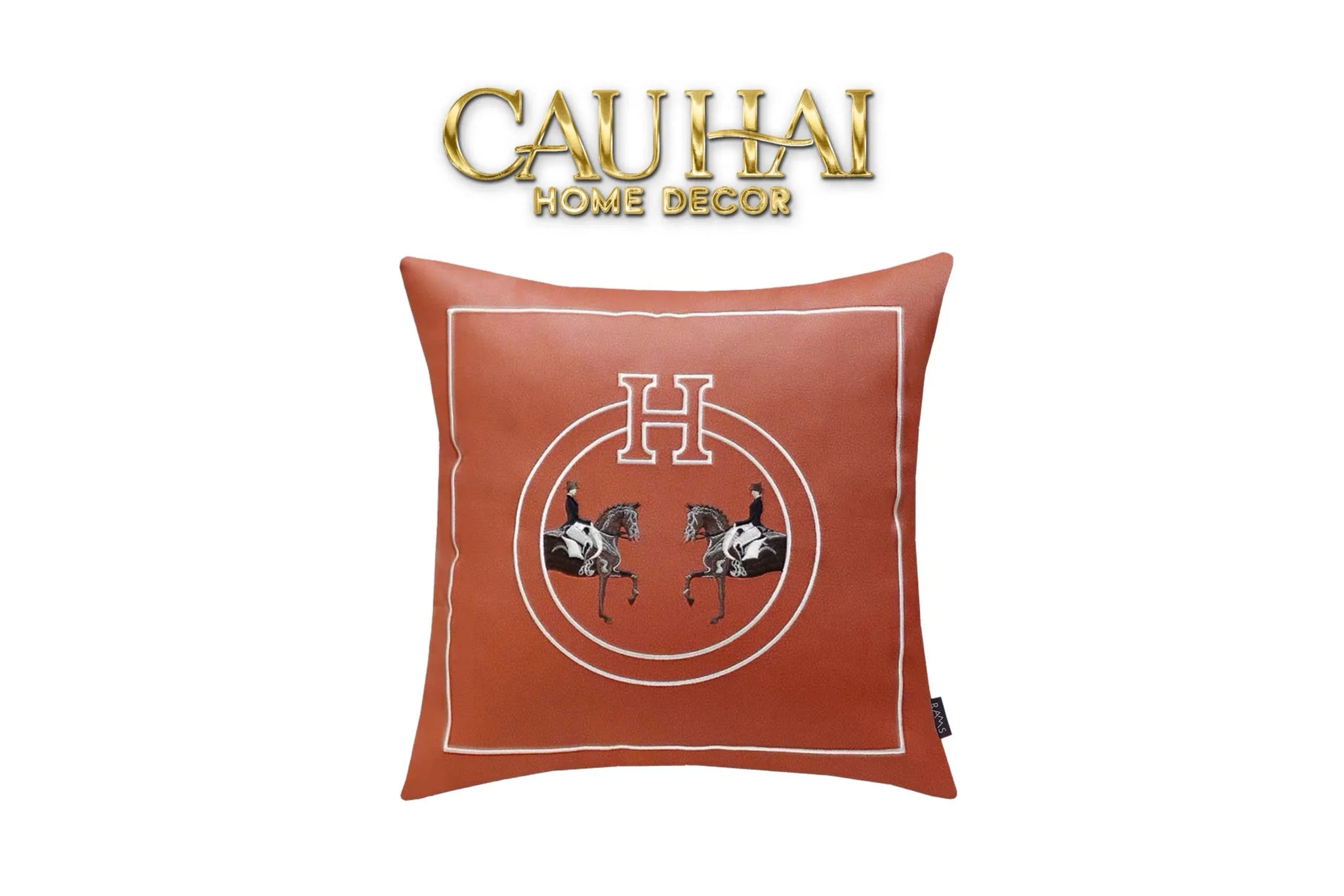 Vỏ Gối Da Terra Equestrian Horseman 45-CẬU HAI HOME DECOR