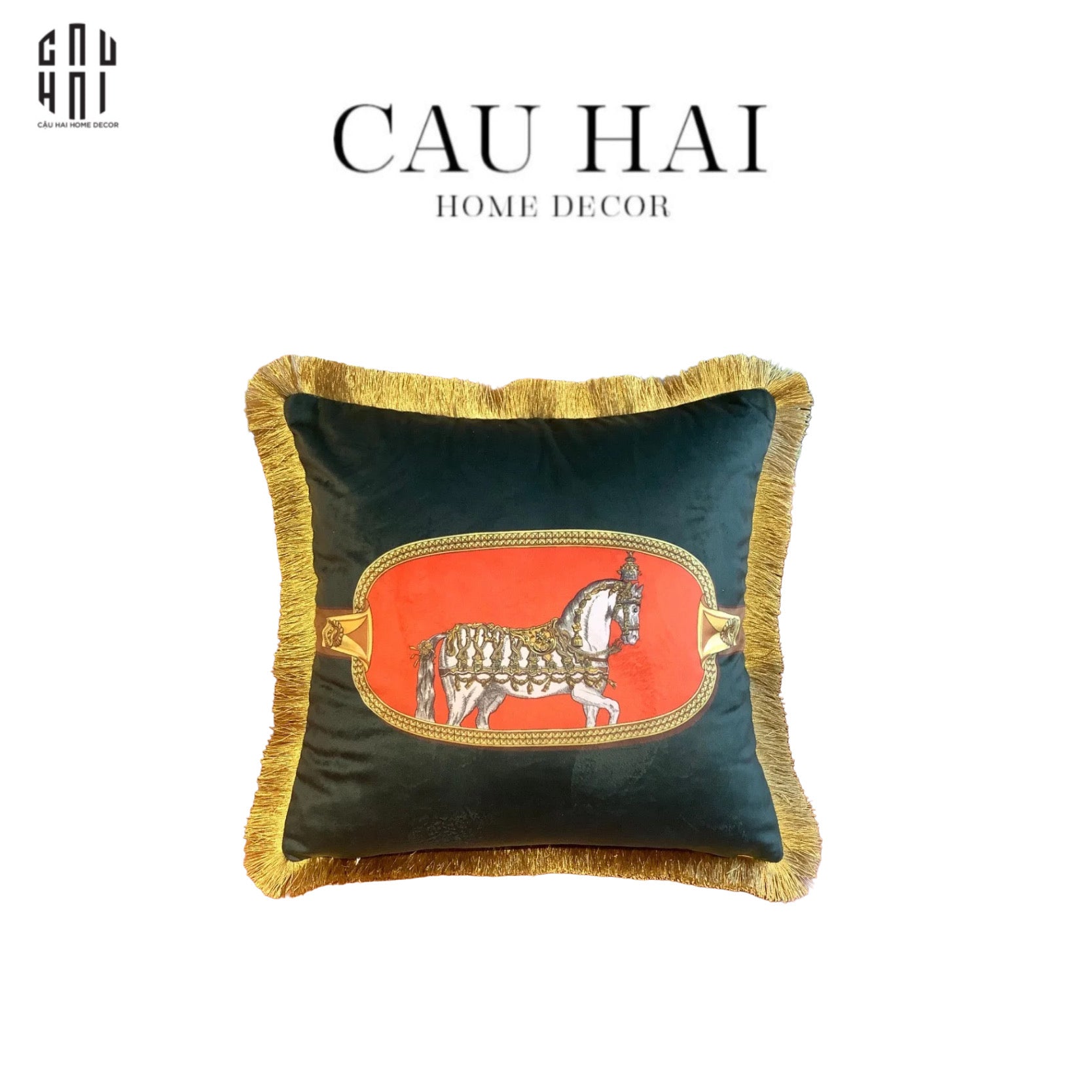 VỎ GỐI ÉMERAUDE CHEVAL 45. - CẬU HAI HOME DECOR