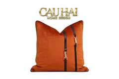 Vỏ Gối Équestre Harnais - Burnt Sienna 45-VỎ GỐI-CẬU HAI HOME DECOR