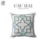 VỎ GỐI HOẠ TIẾT THÊU GATOR LATTICE - CẬU HAI HOME DECOR