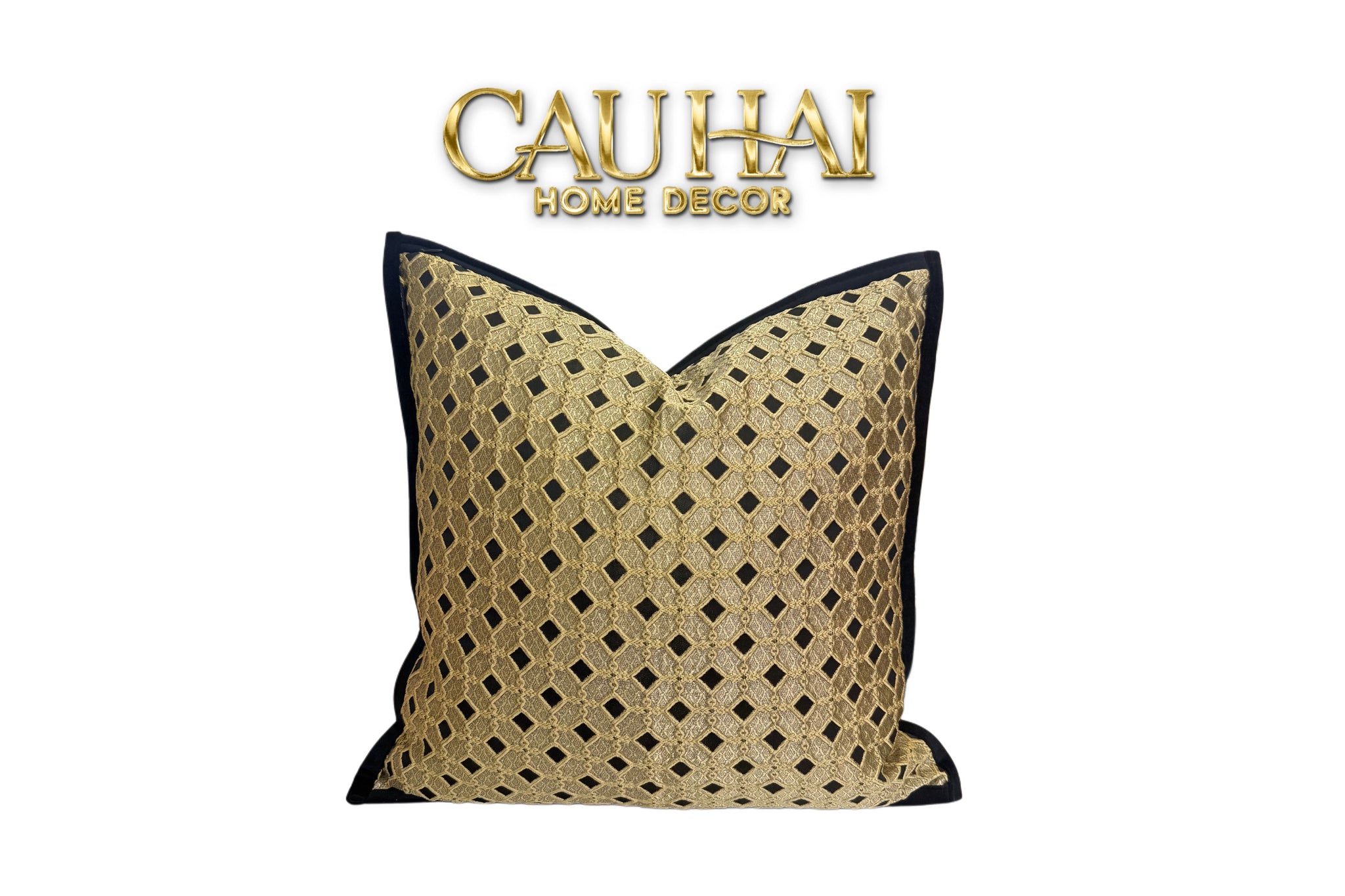 VỎ GỐI JACQUARD D’OR LATTICE 50-1- Cậu Hai Home Decor