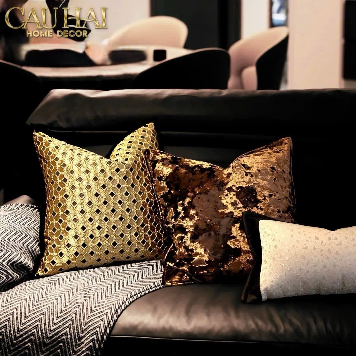 VỎ GỐI JACQUARD D’OR LATTICE 50-11- Cậu Hai Home Decor