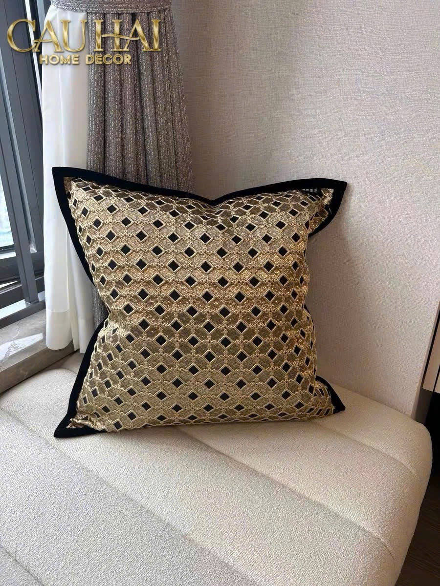 VỎ GỐI JACQUARD D’OR LATTICE 50-6- Cậu Hai Home Decor