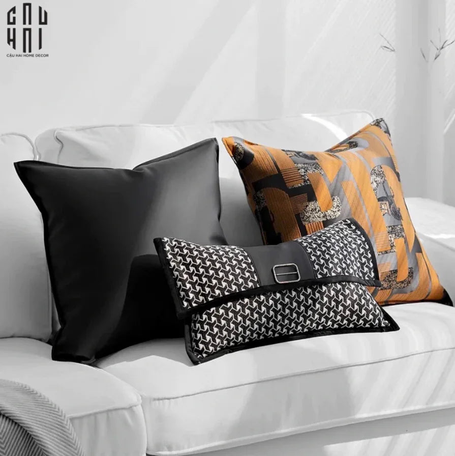 Vỏ Gối Jacquard Orange Silk Gallop 50x50-VỎ GỐI-CẬU HAI HOME DECOR