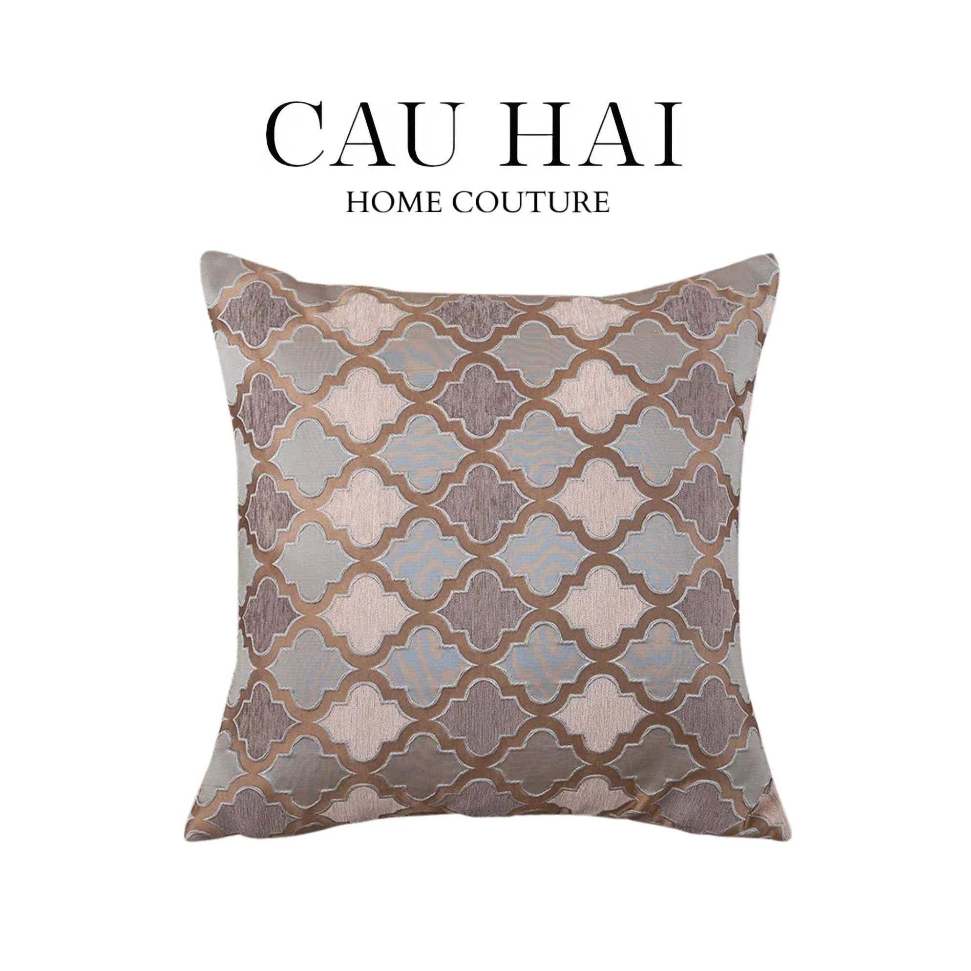 Vỏ Gối Jacquard Silk Gris Avalon 45.-CẬU HAI HOME DECOR