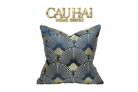 Vỏ Gối Jacquard St Patrick Blue D'Or Art Déco Fan 45-VỎ GỐI-CẬU HAI HOME DECOR