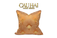 Vỏ Gối Jacquard Tangerine D'Or Art Déco Fan 45-VỎ GỐI-CẬU HAI HOME DECOR