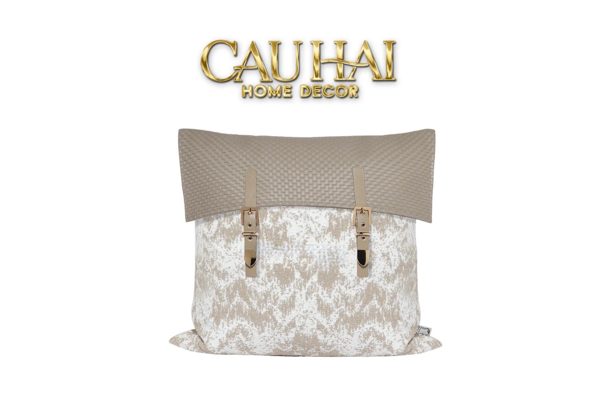 Vỏ Gối Latte Intrecciato Jardin D'Or Tonkin 45-CẬU HAI HOME DECOR