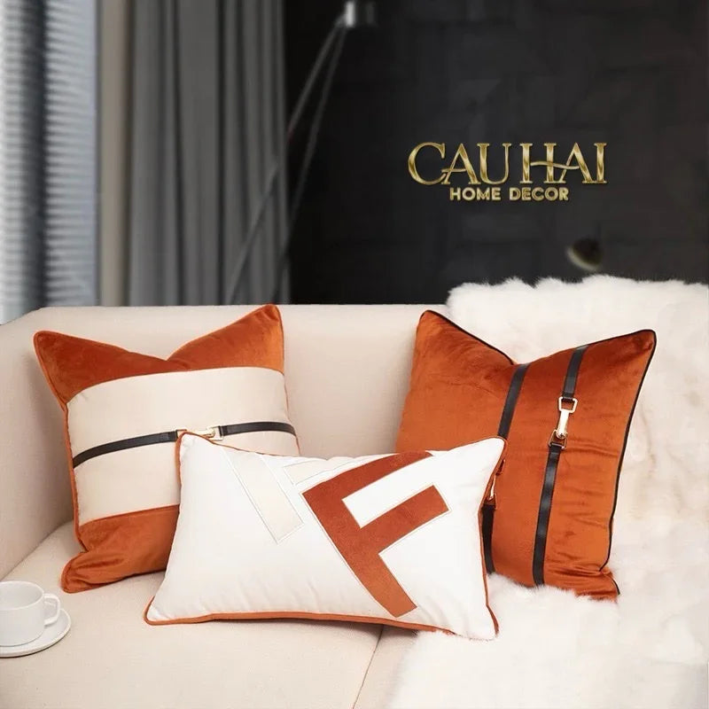 Vỏ Gối L'Équestre Harnais - Sunset Ivory 45-VỎ GỐI-CẬU HAI HOME DECOR