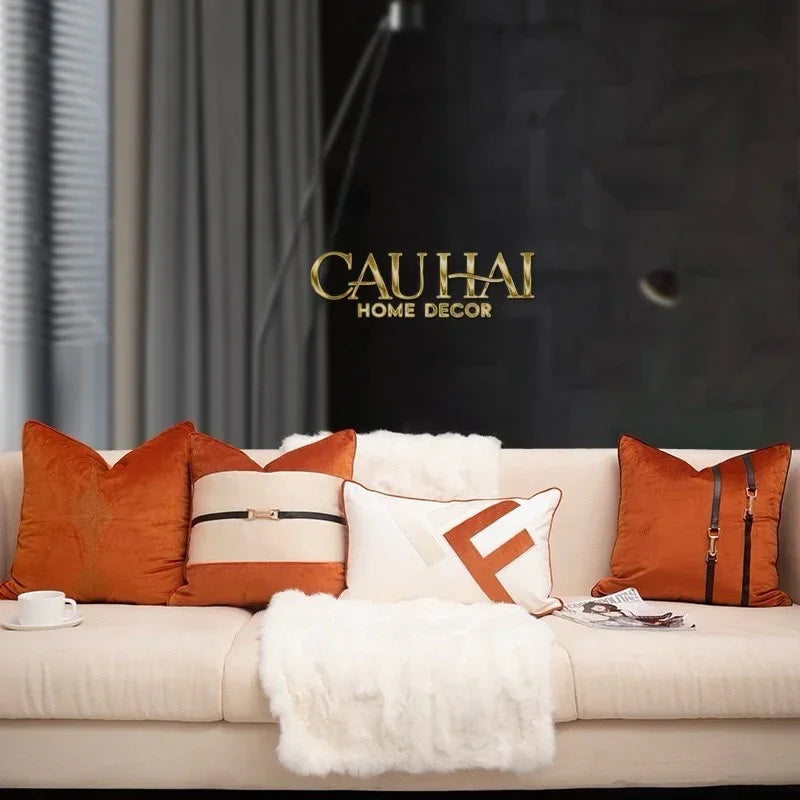 Vỏ Gối L'Équestre Harnais - Sunset Ivory 45-VỎ GỐI-CẬU HAI HOME DECOR
