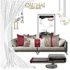 Vỏ Gối Lụa Fleurs De Soie Cramoisies 45-VỎ GỐI-CẬU HAI HOME DECOR