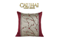 Vỏ Gối Lụa Fleurs De Soie Cramoisies 45-VỎ GỐI-CẬU HAI HOME DECOR