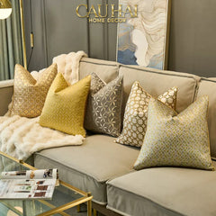 Vỏ Gối Lụa Jacquard D'Or Orion Chain Motif 45-VỎ GỐI-CẬU HAI HOME DECOR