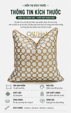 Vỏ Gối Lụa Jacquard D'Or Orion Chain Motif 45-CẬU HAI HOME DECOR