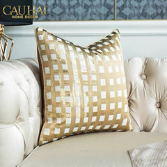 Vỏ Gối Lụa Jacquard Fence 50-VỎ GỐI-CẬU HAI HOME DECOR