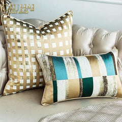 Vỏ Gối Lụa Jacquard Fence 50-VỎ GỐI-CẬU HAI HOME DECOR