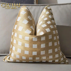 Vỏ Gối Lụa Jacquard Fence 50-VỎ GỐI-CẬU HAI HOME DECOR
