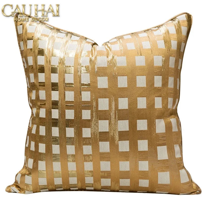 Vỏ Gối Lụa Jacquard Fence 50-VỎ GỐI-CẬU HAI HOME DECOR