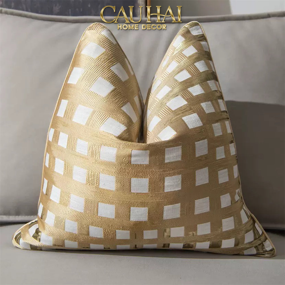 Vỏ Gối Lụa Jacquard Fence 50-CẬU HAI HOME DECOR