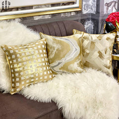 Vỏ Gối Lụa Jacquard Gold Fountain 45.-VỎ GỐI-CẬU HAI HOME DECOR