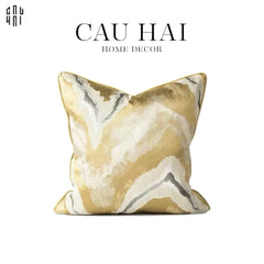 Vỏ Gối Lụa Jacquard Gold Fountain 45.-VỎ GỐI-CẬU HAI HOME DECOR