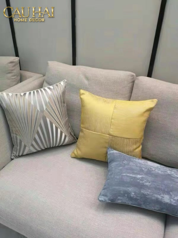 Vỏ Gối Lụa Jacquard Sterling Sunburst 45-VỎ GỐI-CẬU HAI HOME DECOR