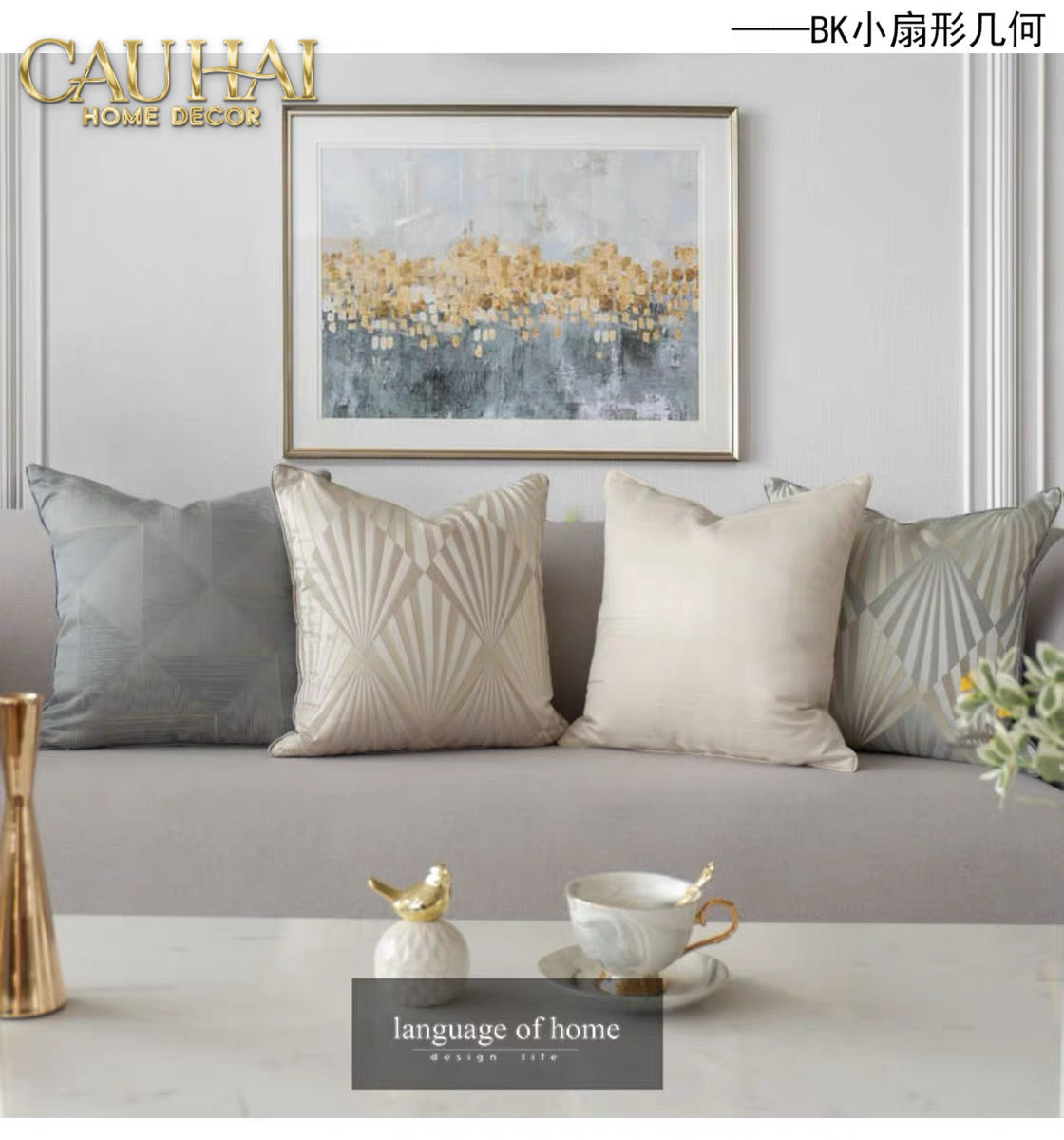 Vỏ Gối Lụa Jacquard Sterling Sunburst 45-VỎ GỐI-CẬU HAI HOME DECOR