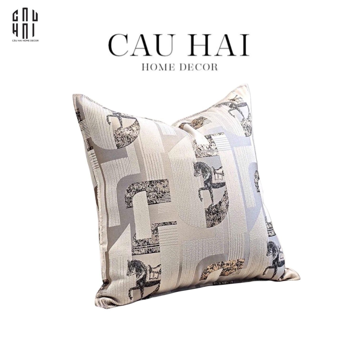 VỎ GỐI LỤA WHITE VELVET GALLOP 50. - CẬU HAI HOME DECOR