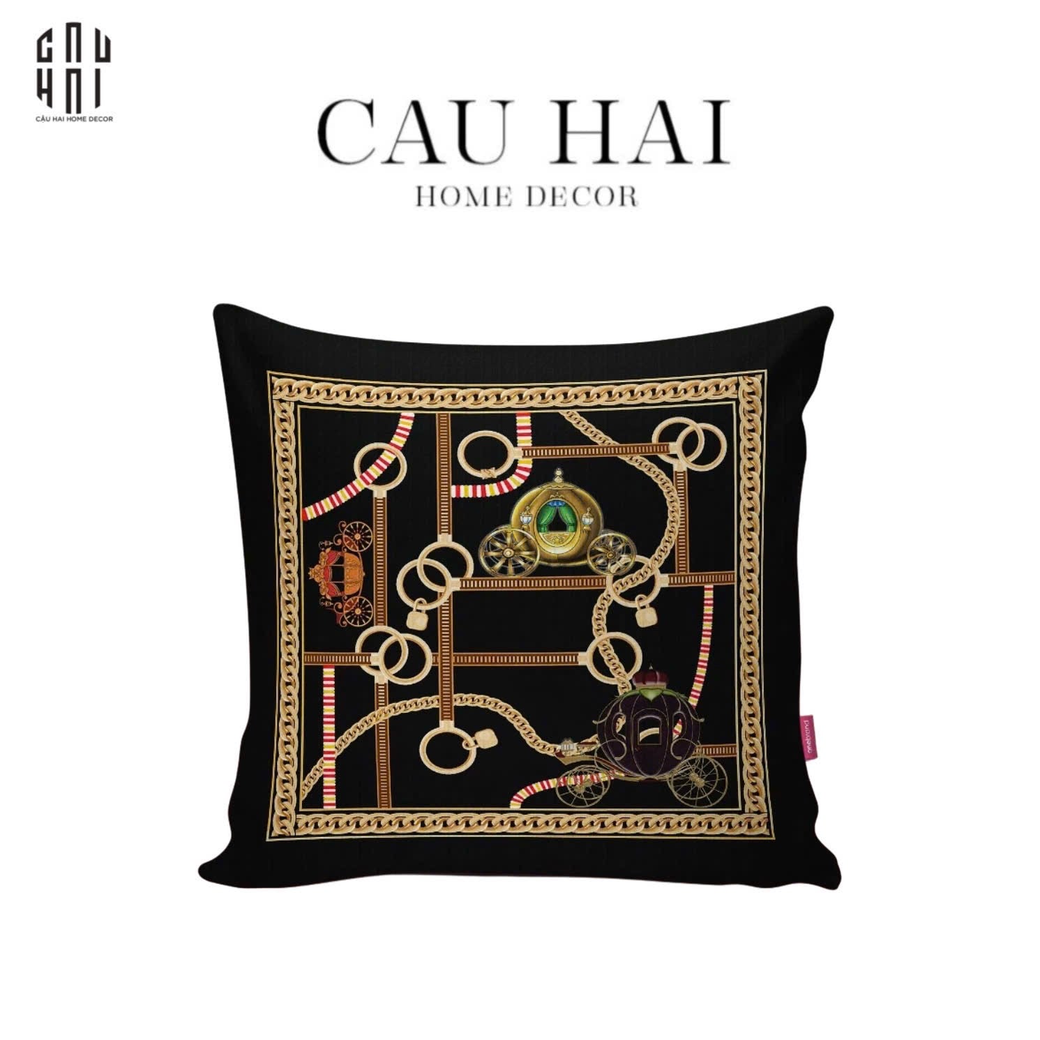 VỎ GỐI NHUNG BRAIDED LEATHER 45. - CẬU HAI HOME DECOR