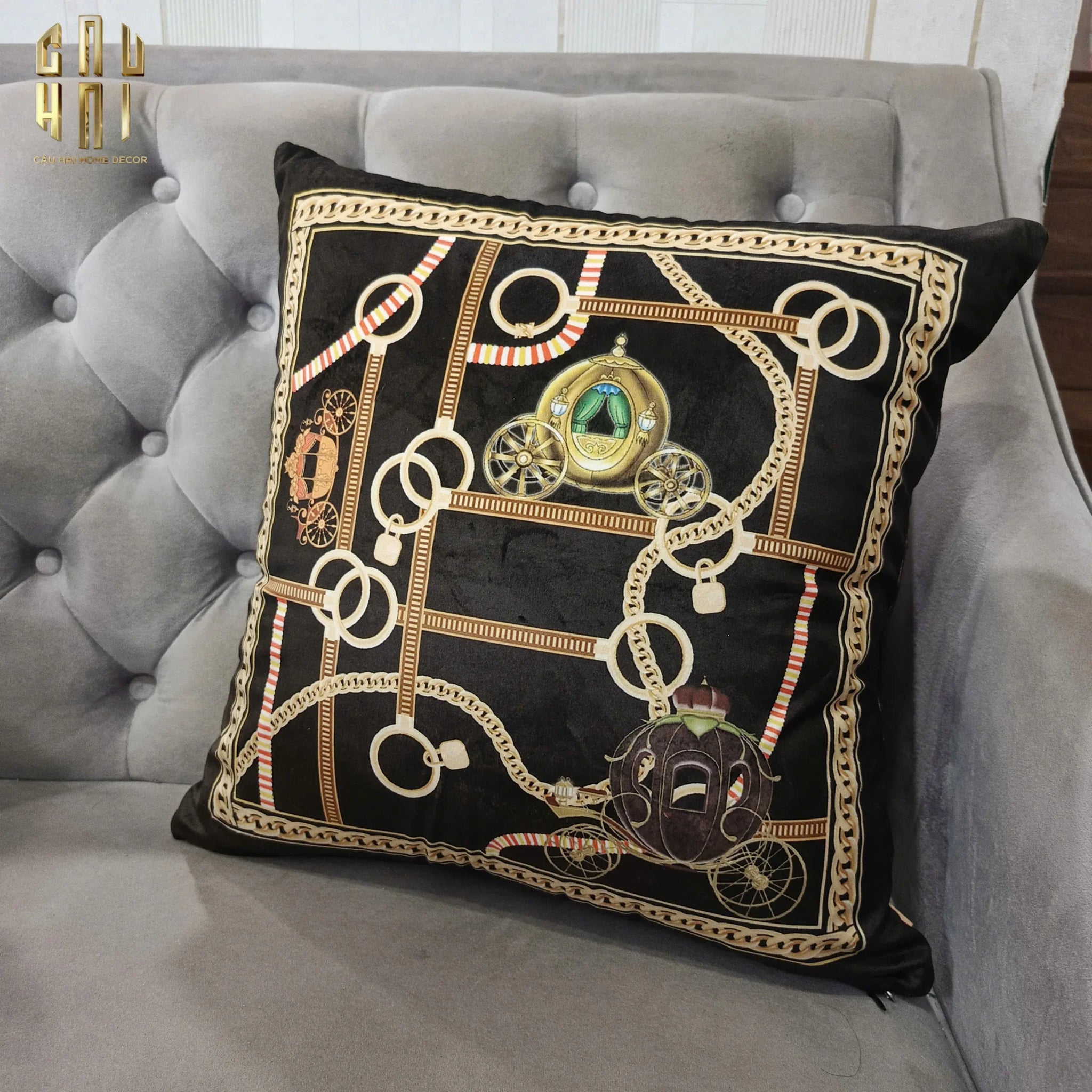 VỎ GỐI NHUNG BRAIDED LEATHER 45.