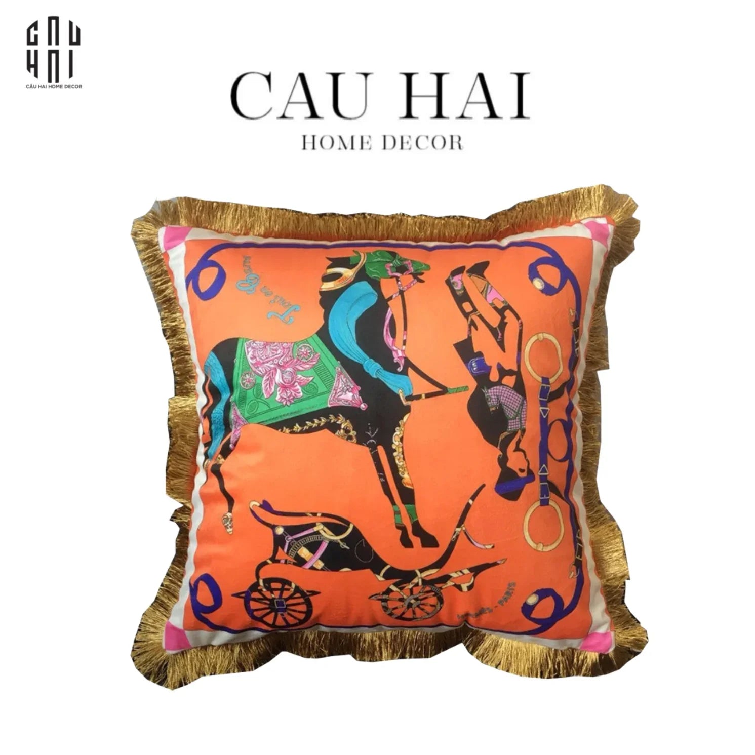 Vỏ Gối Nhung Cannes Et Pommeaux 45.-CẬU HAI HOME DECOR