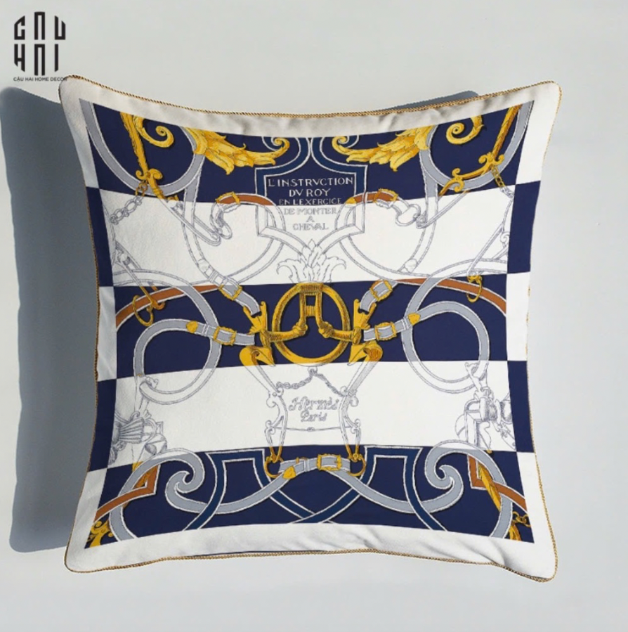 VỎ GỐI NHUNG CAO CẤP BAYADERE 45. - CẬU HAI HOME DECOR
