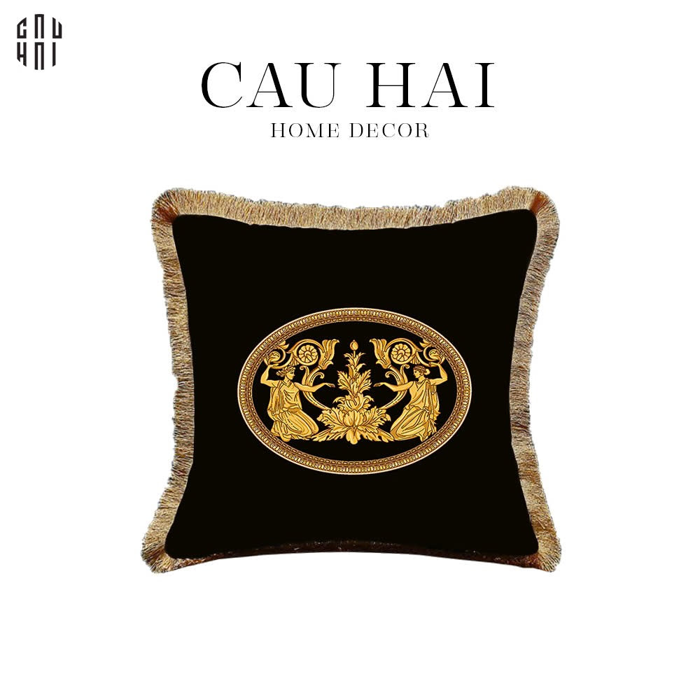 VỎ GỐI NHUNG CAO CẤP HAUTE NOIR 45. - CẬU HAI HOME DECOR