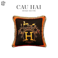 Vỏ Gối Nhung Cao Cấp Noir Heritage 45.-VỎ GỐI-CẬU HAI HOME DECOR
