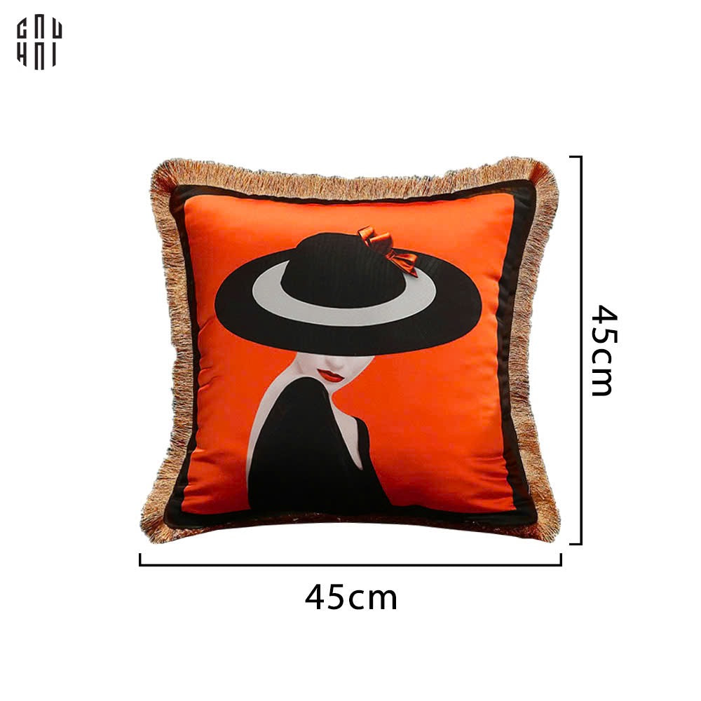 VỎ GỐI NHUNG CAO CẤP ORANGE LAUREL 45. - CẬU HAI HOME DECOR