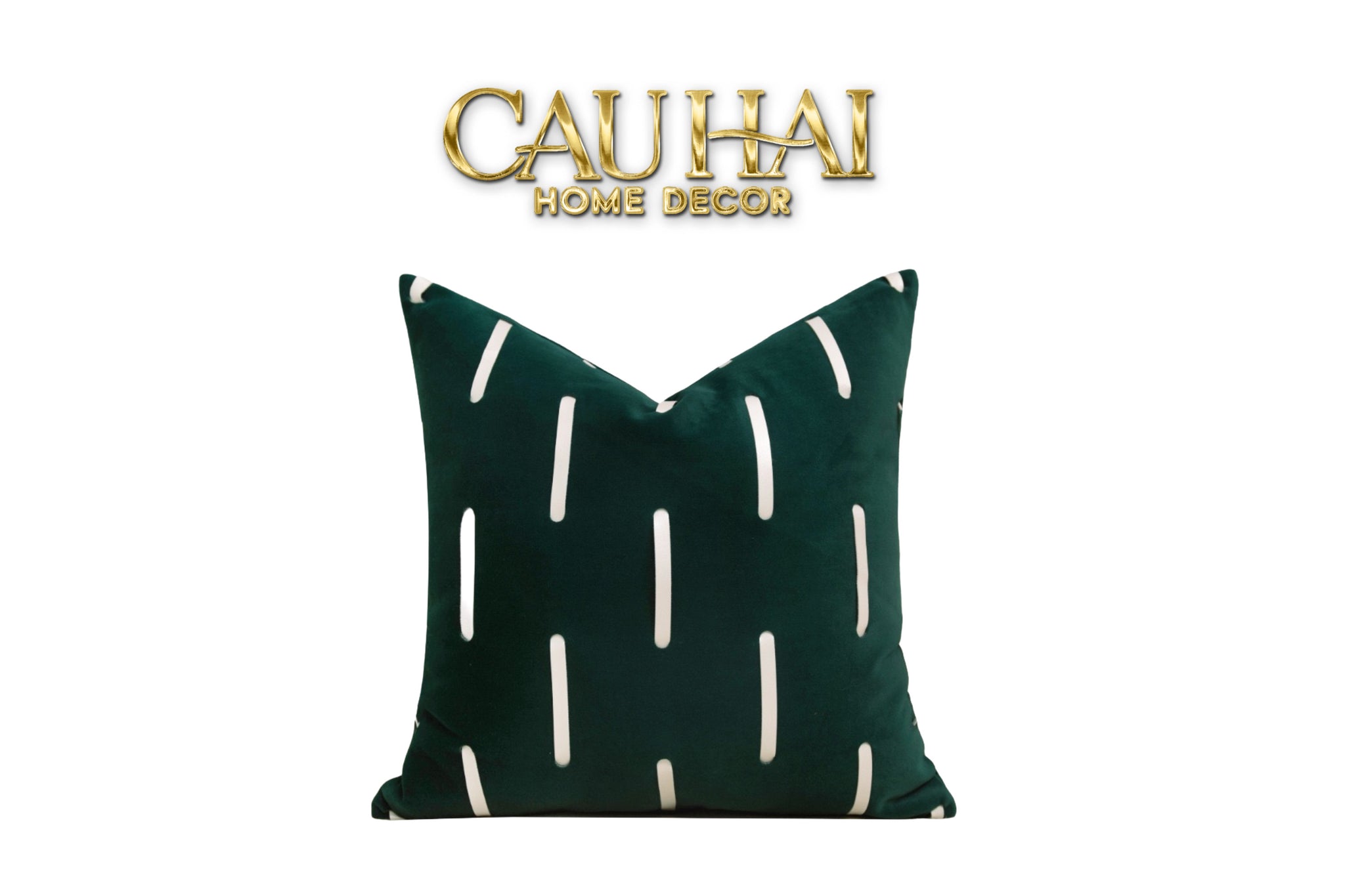 VỎ GỐI NHUNG EMERALD VELVET BROKEN STRIPES 45-1- Cậu Hai Home Decor