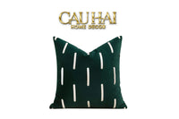 Vỏ Gối Nhung Emerald Velvet Broken Stripes 45-VỎ GỐI-CẬU HAI HOME DECOR