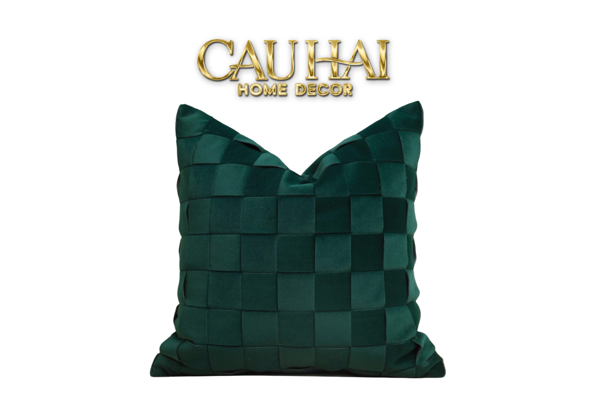 VỎ GỐI NHUNG EMERALD WOVEN 45-1- Cậu Hai Home Decor