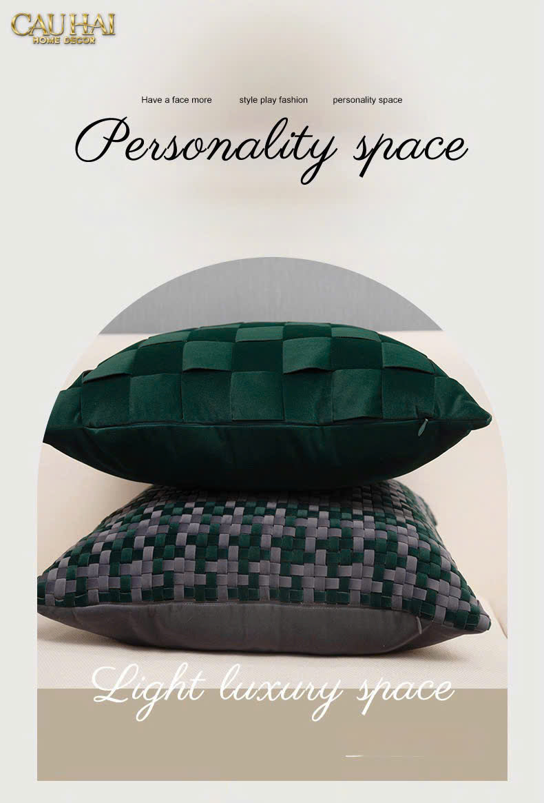 VỎ GỐI NHUNG EMERALD WOVEN 45-4- Cậu Hai Home Decor