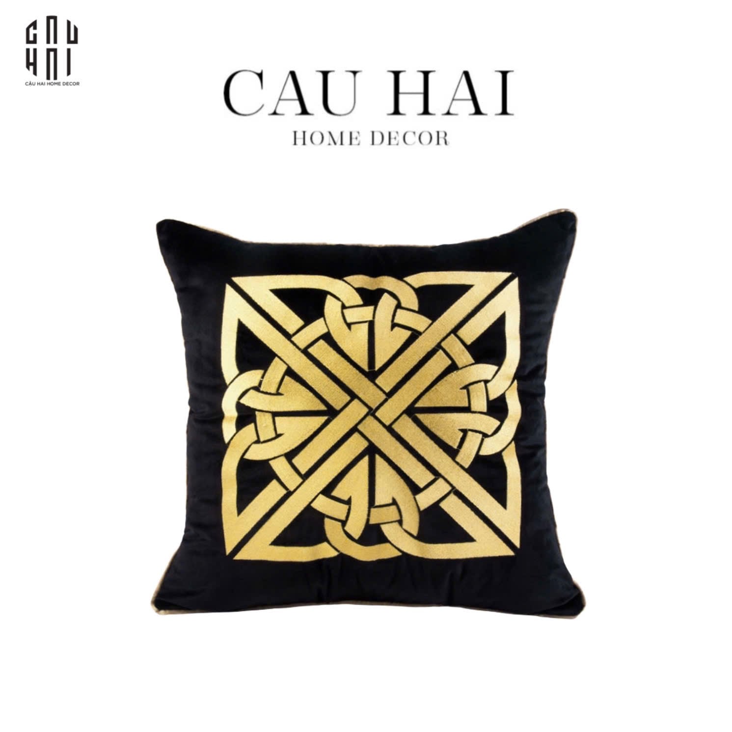 VỎ GỐI NHUNG HOẠ TIẾT THÊU GILDED NEXUS - CẬU HAI HOME DECOR