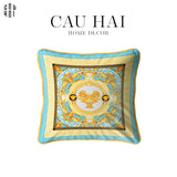 VỎ GỐI NHUNG LA COUPE DES DIEUX - BLEU 45. - CẬU HAI HOME DECOR